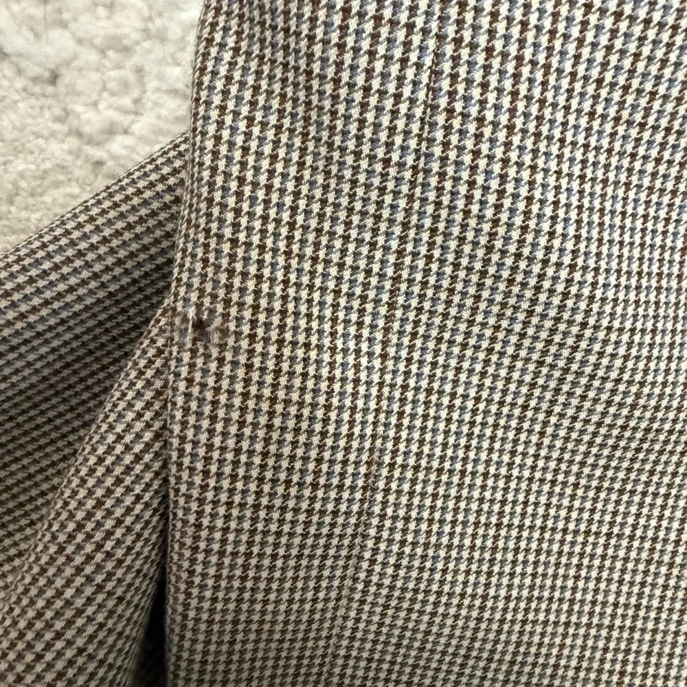 Peter‎ Millar 46R 100% Wool Houndstooth Sport Coat Blazer Brown Blue 2 Button